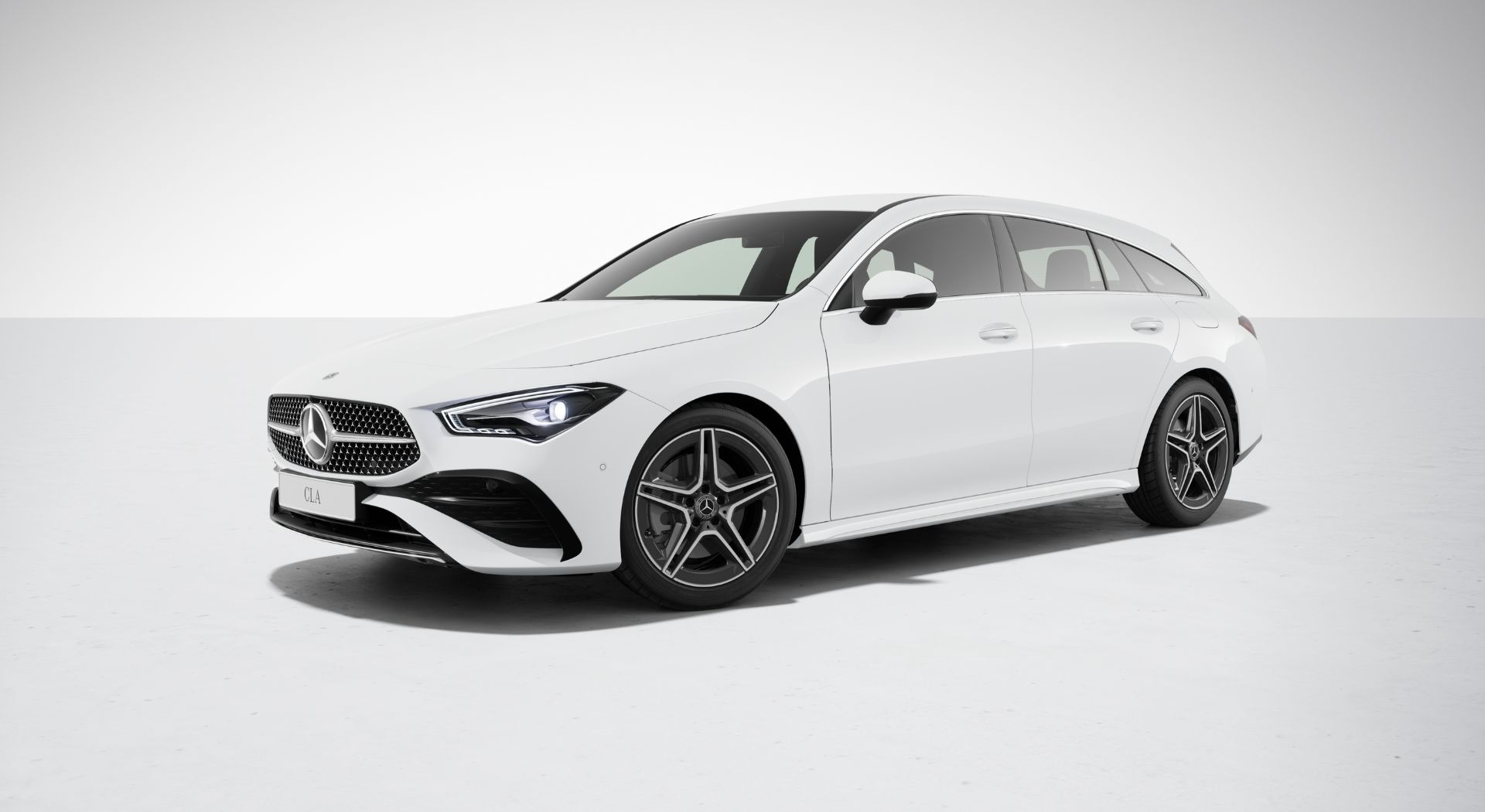 Mercedes Benz Cla Shooting Brake Mot Grå Bakgrund