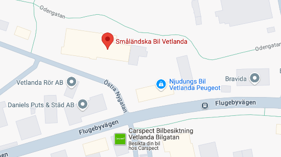 karta till småländska bil vetlanda